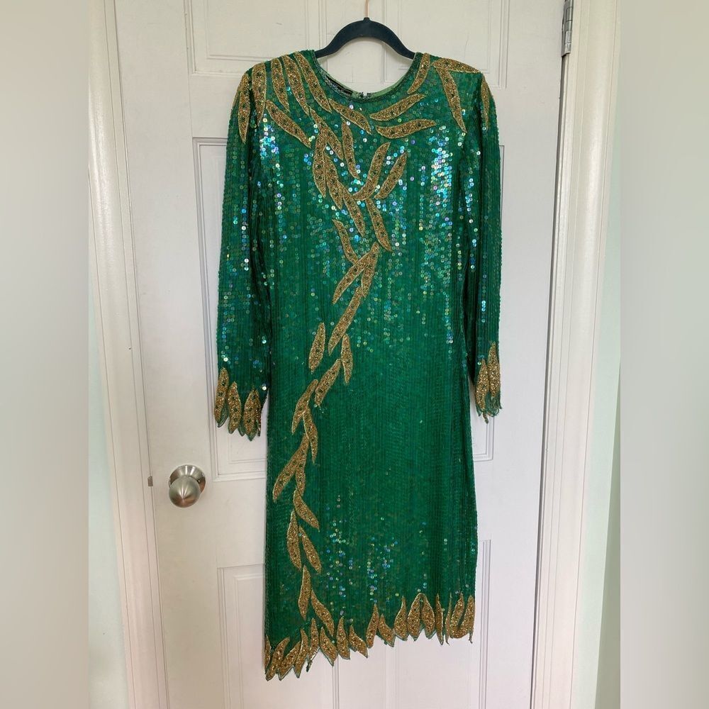 Holiday Party Sequin Shimmer Vintage Dress
